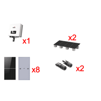 Kit Solar Interconexion 5kW 220Vca / Inversor AFORE / 8 Paneles de 645W / Montaje Incluido