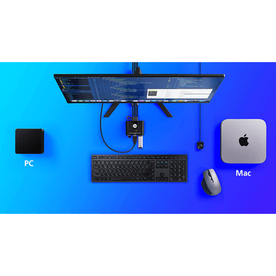 Switch KVM | USB FHD HDMI | de 2 puertos en formato cable | 1920x1080 @ 60Hz (FHD)| HDCP 1.4 | Conecta y controla 2 equipos con un solo monitor, teclado y mouse imagen 3