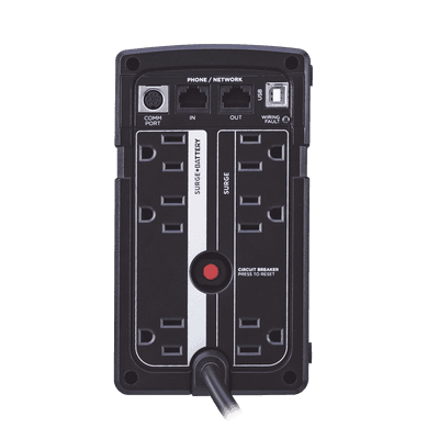 UPS de 650 VA/400 W, Topología Standby, Compacto, Entrada 120 Vca NEMA 5-15P, Con 3 Tomas Respaldo/Protección y 3 Tomas Solo Protección NEMA 5-15R imagen 2