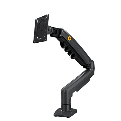 Brazo Ajustable para Monitor Ergonómico / Compatible con Monitores de 17" - 30" / Capacidad de Peso hasta 9 kg / Rotación 360° / Inclinación +85° a  -30° / Giro 180° / Ajuste de Resorte de Gas / Color Gris