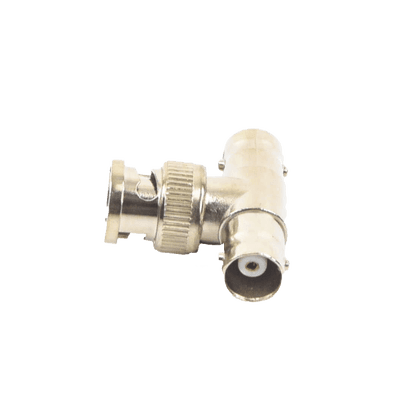 Adaptador en T para 75 Ohm de Conector BNC Macho a Doble BNC Hembra, Níquel/ Oro/ Teflón. imagen 2