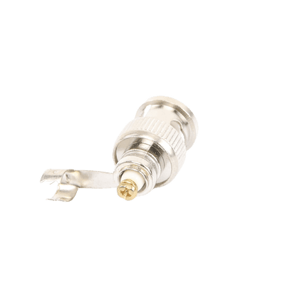 Conector BNC macho en 75 Ohm, para cable coaxial RG-59 / Con base de alivio negra de PVC, Níquel/ Oro/ PTFE. imagen 3