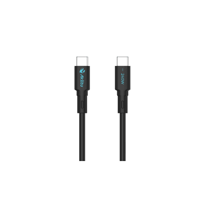 Cable de Carga USB-C a C / 1 Metro (3.28 Pies) / Magnético / Tecnología GaN (Nitruro de Galio) / Fast-Charging / Potencia 240W / Velocidad Transferencia 480 Mbps / Material / Conector Aluminio Anodizado