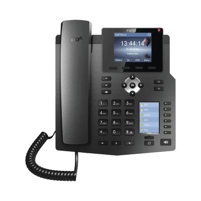 Teléfono IP empresarial para 4 líneas SIP con 2 pantallas LCD, 6 teclas BLF/DSS, conferencia de 3 vías, PoE imagen 2