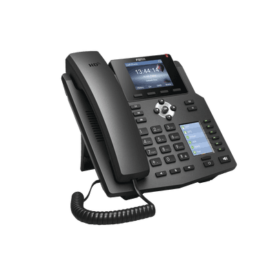 Teléfono IP empresarial para 4 Líneas SIP con 2 pantallas LCD, 6 teclas BLF/DSS, puertos Gigabit y conferencia de 3 vías, PoE imagen 3