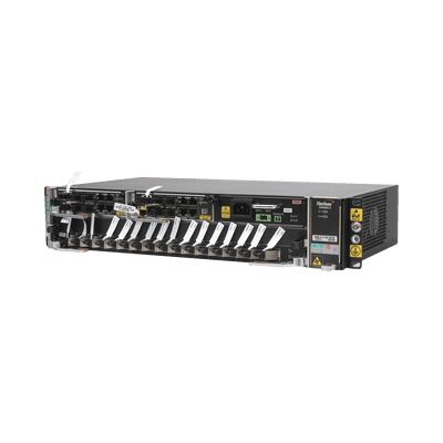 OLT Carrier Class Modular GPON, 2 Ranuras, Incluye 1 Tarjeta GPOA de 16 puertos GPON, 1 Fuente de CA, 2 UR, Gestión por UNM2000, CLI, Incluye Instalación de Software UNM2000, (Interoperabilidad con ONUs de Terceros sin Costo)