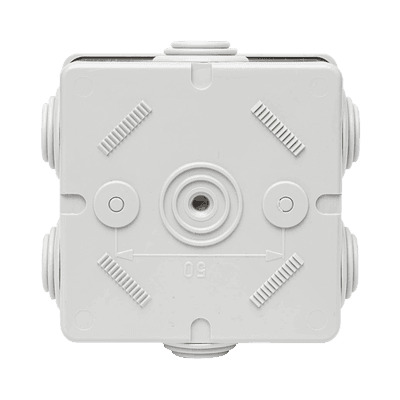 Caja Estanca de PVC Para Derivación y Conexión, 6 Entradas, Tapa a Presión, 80×80×40 mm (Mayor Área Interna, Uso Exterior IP44, Material que no Propaga el Fuego y Libre de Hálogenos imagen 4