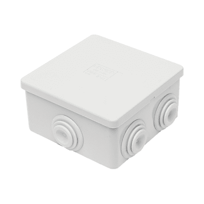 Caja Estanca de PVC Para Derivación y Conexión, 6 Entradas, Tapa a Presión, 80×80×40 mm (Mayor Área Interna, Uso Exterior IP44, Material que no Propaga el Fuego y Libre de Hálogenos imagen 3