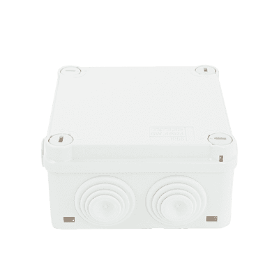 Caja Estanca de PVC Para Derivación y Conexión, 6 Entradas, Tapa con Tornillo de 1/4" de Vuelta, 100x100x50 mm (Área Interna), Uso Exterior IP55, Material que no Propaga el Fuego y Libre de Hálogenos imagen 2