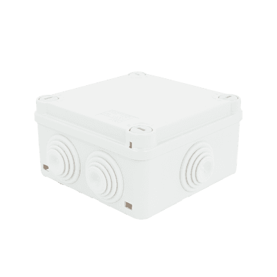 Caja Estanca de PVC Para Derivación y Conexión, 6 Entradas, Tapa con Tornillo de 1/4" de Vuelta, 100x100x50 mm (Área Interna), Uso Exterior IP55, Material que no Propaga el Fuego y Libre de Hálogenos imagen 4