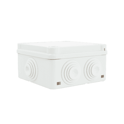 Caja Estanca de PVC Para Derivación y Conexión, 6 Entradas, Tapa con Tornillo de 1/4" de Vuelta, 100x100x50 mm (Área Interna), Uso Exterior IP55, Material que no Propaga el Fuego y Libre de Hálogenos imagen 3