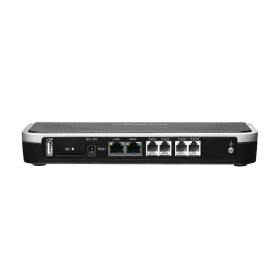 Conmutador IP-PBX de 2 puertos FXO + 2 FXS, 30 llamadas concurrentes, 500 usuarios y doble puerto Gigabit imagen 3