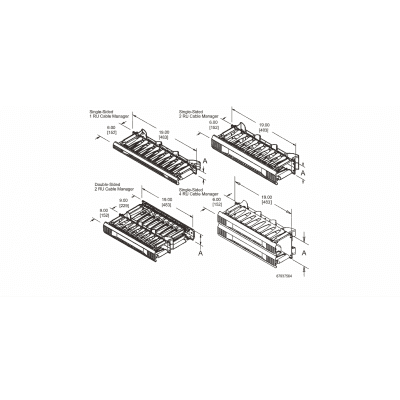 Organizador de Cables Horizontal CableTek, Sencillo (Solo Frontal), Para Rack de 19in, 2 UR imagen 2
