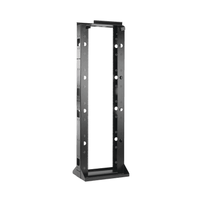 Rack Abierto Sísmico de 2 Postes Estándar de 19 in / 45U / 2.19 m (7.2 ft) de Altura / Capacidad 2,500 lb (1,134 kg) / Acero Calibre 10 (3.4 mm) / Certificación NEBS Zona 4 y OSHPD / Negro RAL 9005