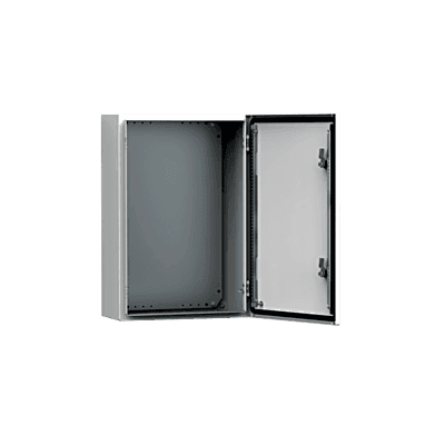 Gabinete de Uso Exterior MAS 250 x 200 x 155 mm (9.84 x 7.87 x 6.10 in) / NEMA 4/12/13 / IP66 / IK10 / Acero Dulce 1.5 mm / Platina de Montaje Incluida / Color Gris Claro
