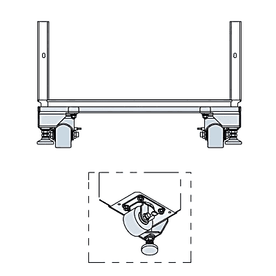 Kit de 4 Ruedas y Niveladores Para Gabinete Proline S1 Trabajo Ligero 900 lb / Material Compuesto Negro / Movilidad Interior imagen 3