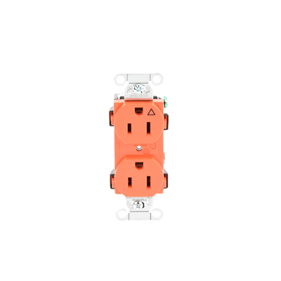 Contacto Dúplex Conexión a Tierra Aislada/ 15A 125V/ 2 polos 3 Hilos/ Nema 5-15R /Grado Comercial/ Color Naranja. imagen 3