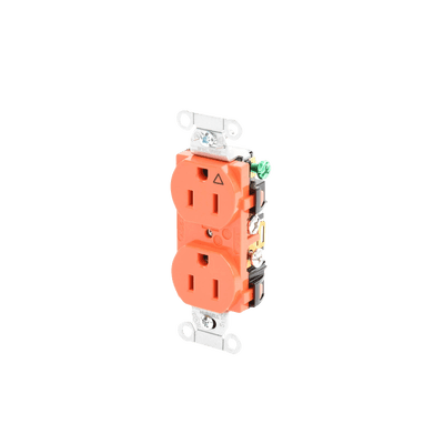 Contacto Dúplex Conexión a Tierra Aislada/ 15A 125V/ 2 polos 3 Hilos/ Nema 5-15R /Grado Comercial/ Color Naranja. imagen 6