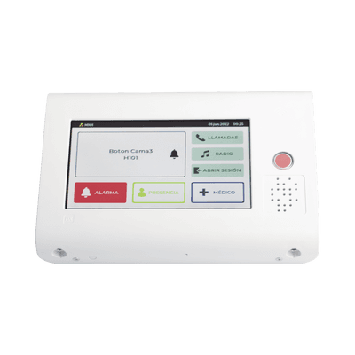 Terminal Inteligente para Habitación Hospitalaria / Pantalla Táctil 7" / RFID 125 kHz / VoIP SIP / PoE IEEE 802.3af / Bus RS485 / Carcasa Antibacteriana imagen 2