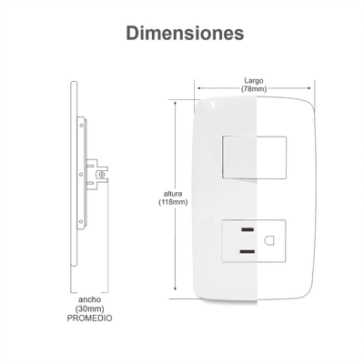 Apagador Triple de 127 V ~60 HZ 10 A / Color Blanco. imagen 2