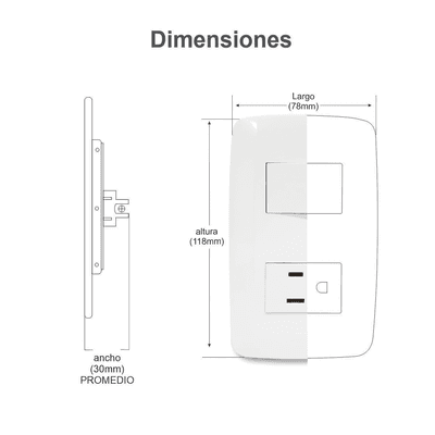 Dimmer Rotativo para Lamparas Incandescentes y/o Halógeno 300W / 127 V~ 60 Hz. imagen 2