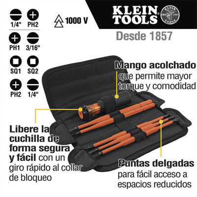 Juego de Desarmadores Intercambiables con Aislamiento 8 en 1. imagen 5