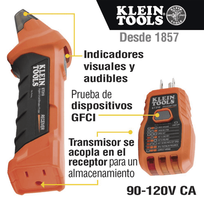 Detector Digital de Cortacircuitos de 120 Vca con Probador de Tomacorrientes GFCI. imagen 7