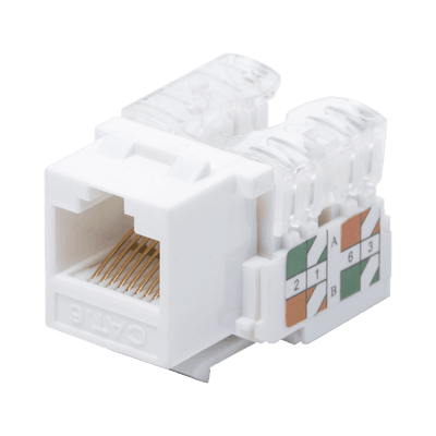 Módulo Jack Keystone Cat6 con Terminación 110 (Punchdown) para Faceplate - Color Blanco