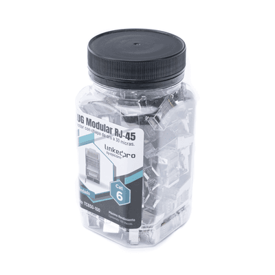 Bote con 100 Piezas de Plug Modular RJ45 Cat6 Blindado con Pin de Tierra, Chapado de Oro a 30 Micras para Durabilidad Extrema imagen 3
