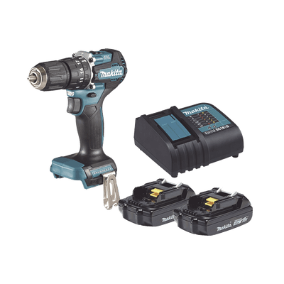 Rotomartillo/Taladro Inalámbrico SIN CARBONES, Broquero de 1/2", 1,700 RPM, 18V, Torque: 42 N.m C/2 Bat. (1.5Ah) y Cargador.