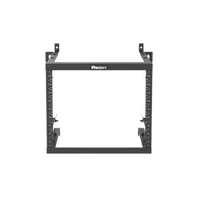 Rack PanZone® de Montaje en Pared, de 19in, Profundidad Ajustable, Rieles Numerados y Roscados #12-24, 9 UR, Color Negro imagen 2