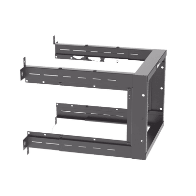 Rack PanZone® de Montaje en Pared, de 19in, Profundidad Ajustable, Rieles Numerados y Roscados #12-24, 9 UR, Color Negro imagen 4