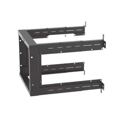 Rack PanZone® de Montaje en Pared, de 19in, Profundidad Ajustable, Rieles Numerados y Roscados #12-24, 9 UR, Color Negro imagen 3