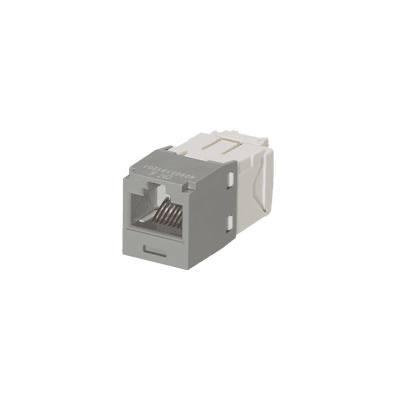 Conector Jack RJ45 Estilo TG, Mini-Com, Categoría 6, de 8 Posiciones y 8 Cables, Color Gris