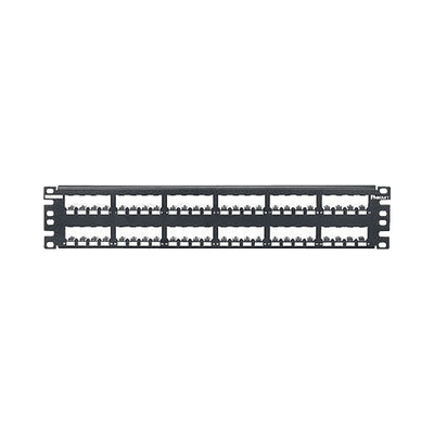 Panel de Parcheo Modular Mini-Com (Sin Conectores), Plano, Totalmente Blindado, de 48 Puertos, 2UR