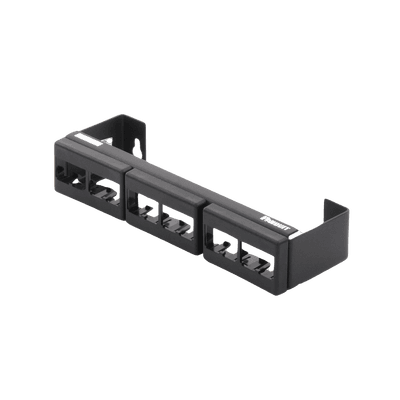 Panel de Parcheo Modular (Sin Conectores), de 12 Puertos Mini-Com, Instalación en Pared con Montaje Incluido, Color Negro imagen 2