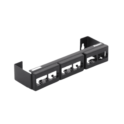Panel de Parcheo Modular (Sin Conectores), de 12 Puertos Mini-Com, Instalación en Pared con Montaje Incluido, Color Negro imagen 4