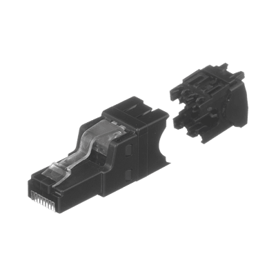 Plug RJ45 UTP, Instalación Recta, Terminación en Campo Certificable, Compatible con Cat5e, Cat6 y Cat6A, Color Negro imagen 4