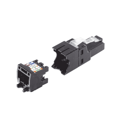 Plug RJ45 UTP, Instalación Recta, Terminación en Campo Certificable, Compatible con Cat5e, Cat6 y Cat6A, Color Negro imagen 5