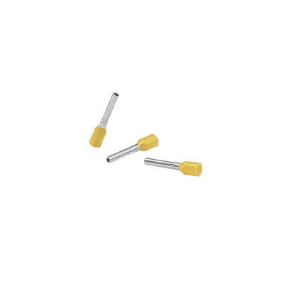 Ferrúl de cobre DIN Amarillo para Cable 10 AWG con largo 12 mm.  Paquete de 100 Piezas imagen 2