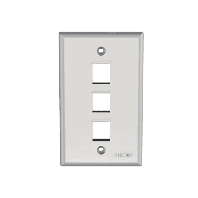 Placa de Pared Vertical, Salida Para 3 Puertos Keystone, Color Blanco imagen 2