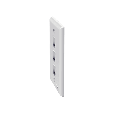 Placa de Pared Vertical, Salida Para 3 Puertos Keystone, Color Blanco imagen 3