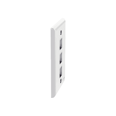 Placa de Pared Vertical, Salida Para 3 Puertos Keystone, Color Blanco imagen 4