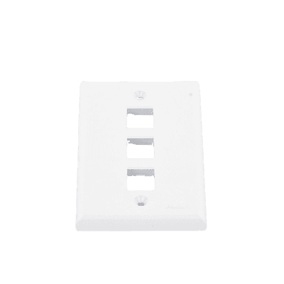 Placa de Pared Vertical, Salida Para 3 Puertos Keystone, Color Blanco imagen 5