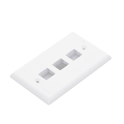 Placa de Pared Vertical, Salida Para 3 Puertos Keystone, Color Blanco imagen 6