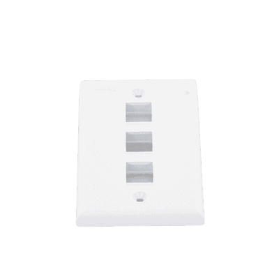 Placa de Pared Vertical, Salida Para 3 Puertos Keystone, Color Blanco imagen 7