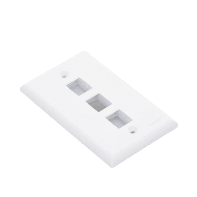 Placa de Pared Vertical, Salida Para 3 Puertos Keystone, Color Blanco imagen 8