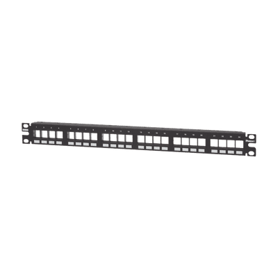 Panel de Parcheo Modular Keystone (Sin Conectores), Numerado y Espacio para Etiquetas, de 24 Puertos, 1UR