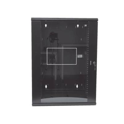Gabinete PanZone de Montaje en Pared, de 19in, Puerta con Ventana de Seguridad, 18 UR, 635mm de Profundidad, Color Negro imagen 2