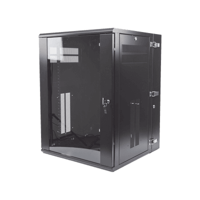 Gabinete PanZone de Montaje en Pared, de 19in, Puerta con Ventana de Seguridad, 18 UR, 635mm de Profundidad, Color Negro imagen 3